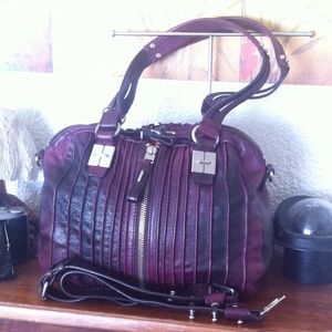 TULAH RAY "The Split" Satchel Extended in Eggplant